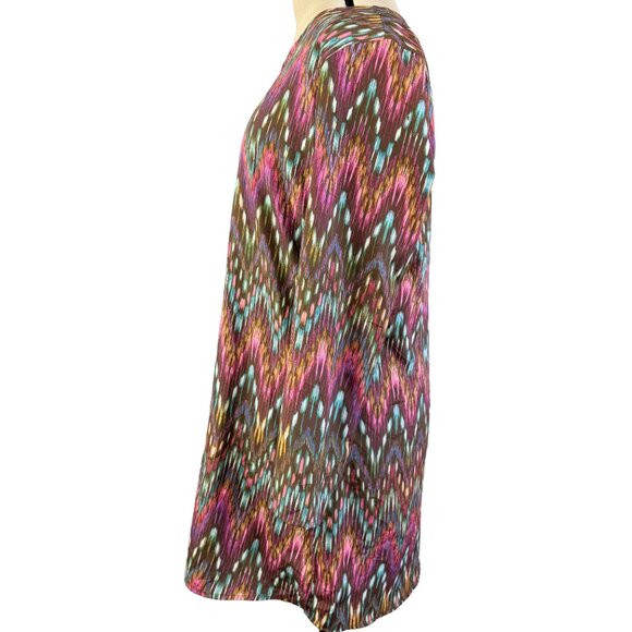 ROCK 47 by WRANGLER Multicolor Boho Ikat Print Boat-Neck Tunic L South Western - Picture 4 of 11